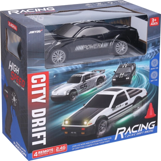 Driftende RC-auto met afstandsbediening zwart 21,5 cm