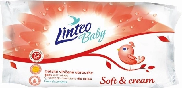 Zachte vochtige babydoekjes Linteo Baby Soft and cream 72 stuks