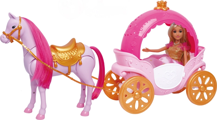 Pop met koets en paard 30 cm