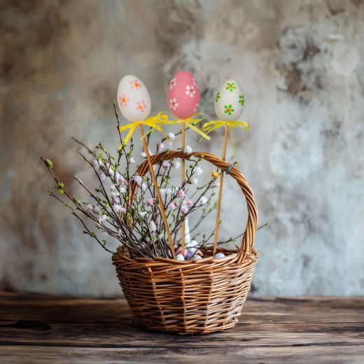 Paasdecoratie om in te steken, eieren, 6 stuks