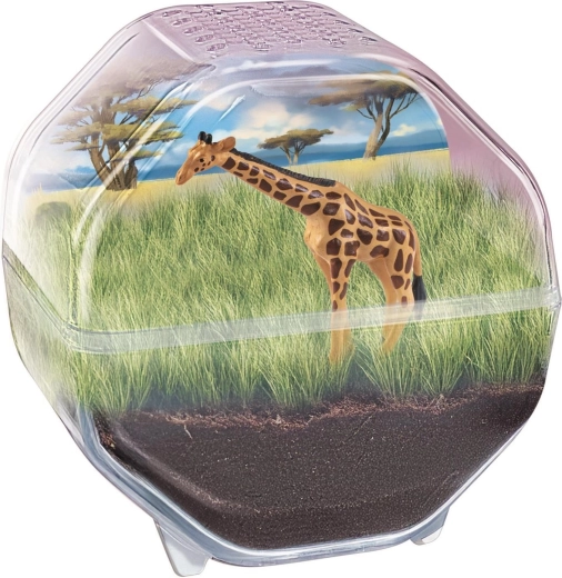 Realistische giraffe en savanne-achtergrond