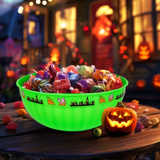 Groene plastic Halloween-serveerschaal 30 × 12 cm