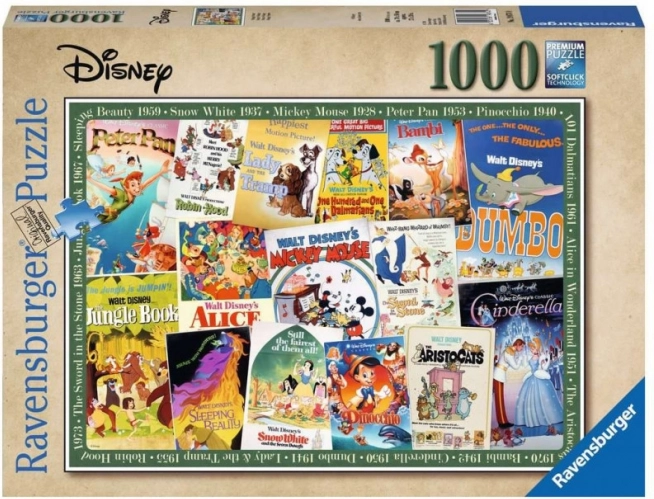 Puzzel Disney Vintage Filmaffiches 1000 stuks Ravensburger