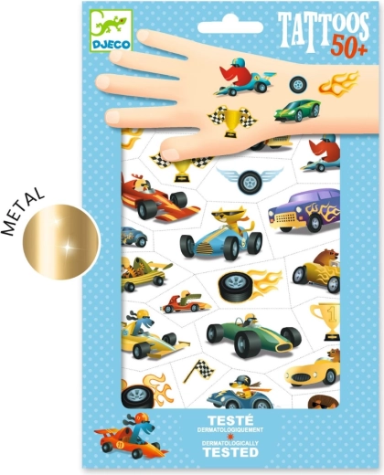 Tatoeages met metallic auto’s DJECO