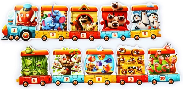 Puzzlika Trein – educatieve puzzel 20 stukjes, 94 cm