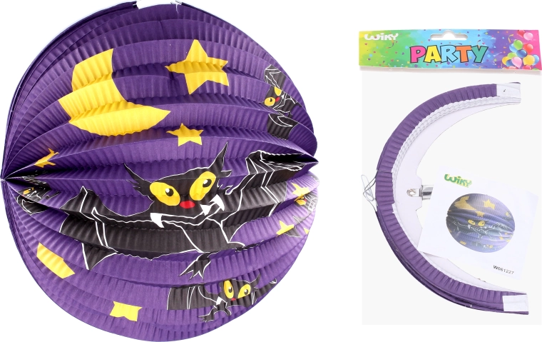 Lampion bol 25 cm - vleermuis - 1 stuk