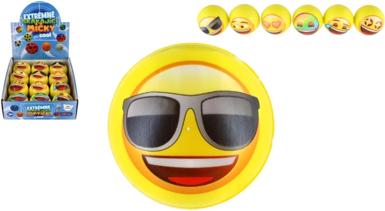 Extreem stuiterend foam balletje met smiley 6 cm (mix)