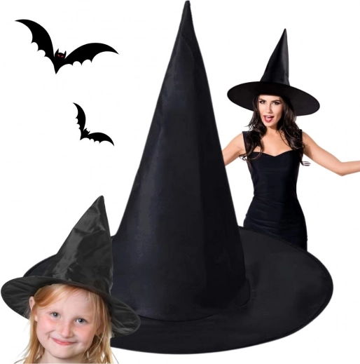 zwarte heksenhoed – halloween kostuumaccessoire