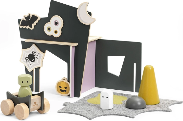Houten spookhuis met magneten Micki