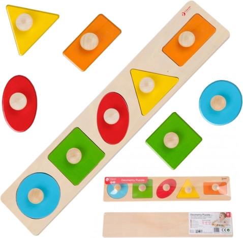 Houten insteekpuzzel Montessori Klassieke Wereld