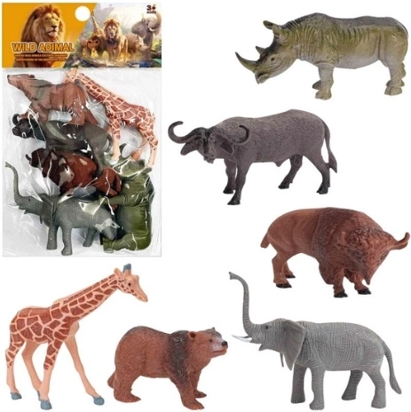 Figuren van wilde dieren uit de dierentuin - 6 stuks
