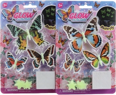 Glow-in-the-dark vlinders met sticker - 1 stuk