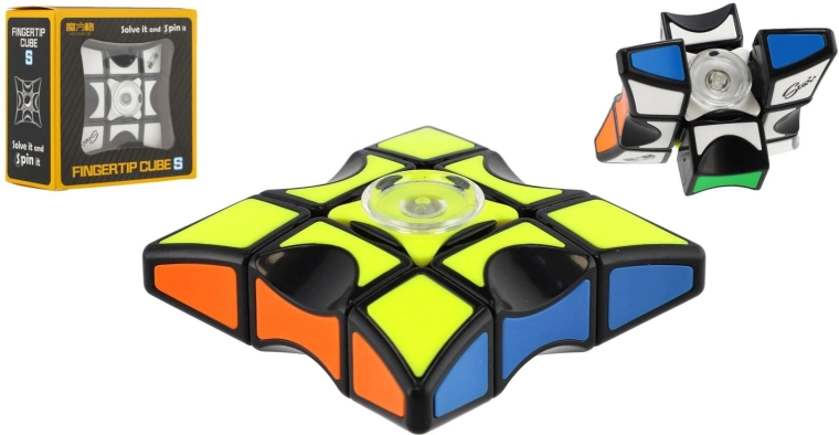 Plastic spinner-puzzel 6 × 6 cm in doosje