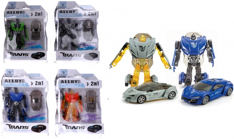 Autorobot van metaal 11 cm