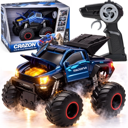Op afstand bestuurbare monstertruck Crazon 4x4 met rookeffect