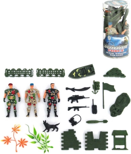 Army-speelset soldaten met accessoires in een koker