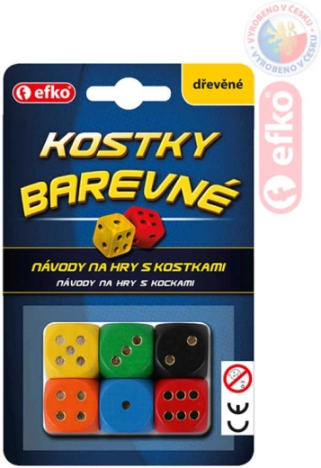 EFKO houten speelblokjes, gekleurd (6 stuks)