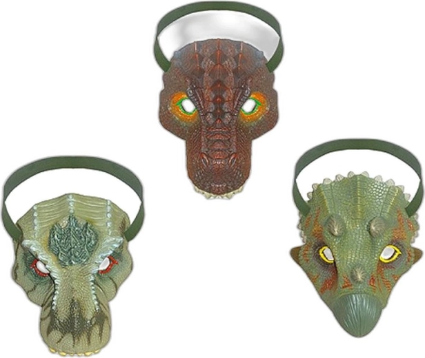 Dinosaurusmasker 19 cm (3 soorten) - 1 stuk