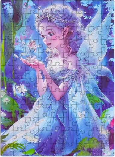 Kinderpuzzel met blauwe prinses, 100 stukjes