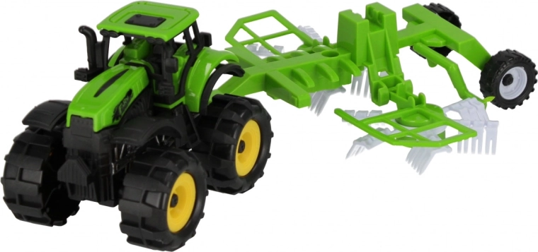 Tractor met bevestigd landbouwwerktuig