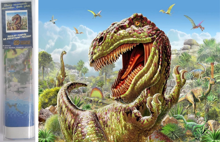 diamond painting t-rex 30 × 40 cm