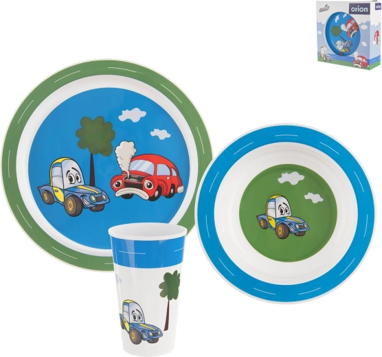Kinder-eetset met automotief – 3-delig