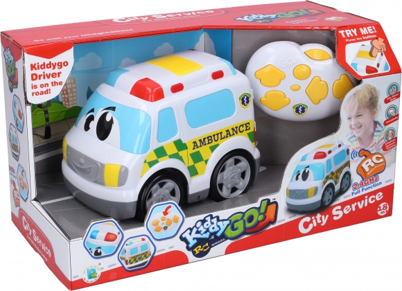 Kinder RC ambulance met effecten 19 cm