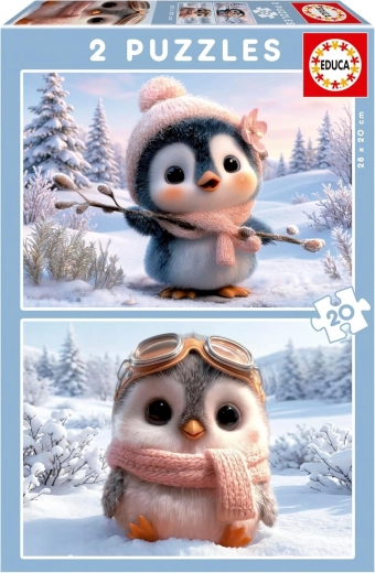 Puzzle EDUCA schattige pinguïns 2×20 stukjes