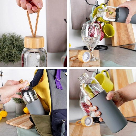 Bamboe dop met afdichting en lus