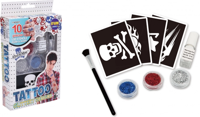 Set voor tijdelijke glittertattoos voor jongens