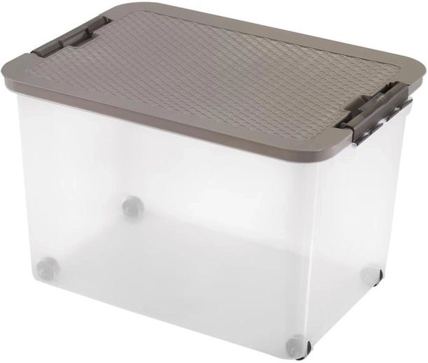 Kunststof opbergbox met deksel Heidrun R-box 45 l