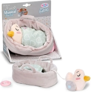 BABY born for babies spelende pluche Berta met mandje