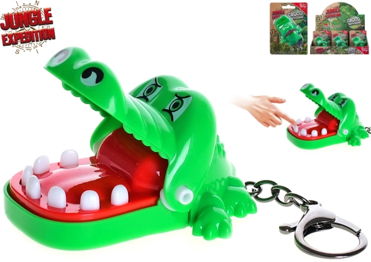 Jungle Expedition sleutelhanger met krokodilspel 7 cm