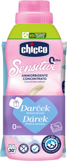 Chicco wasverzachter Baby Sensitive Bloemenknuffel 750 ml + vochtige doekjes 72 st gratis