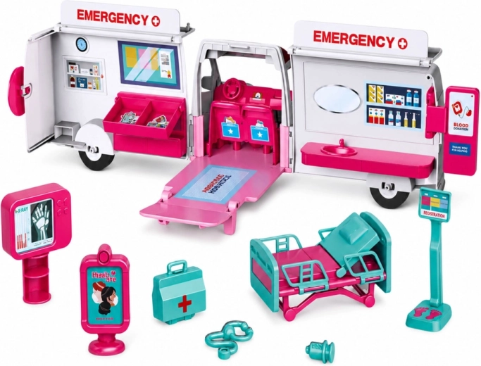 Ambulance die verandert in een mini-ziekenhuis