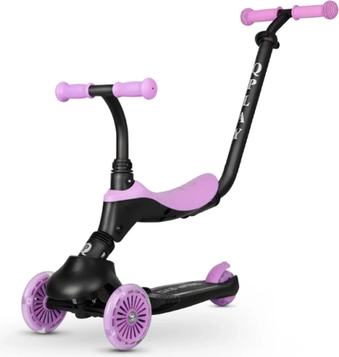2-in-1: loopfiets met zadel en klassieke step