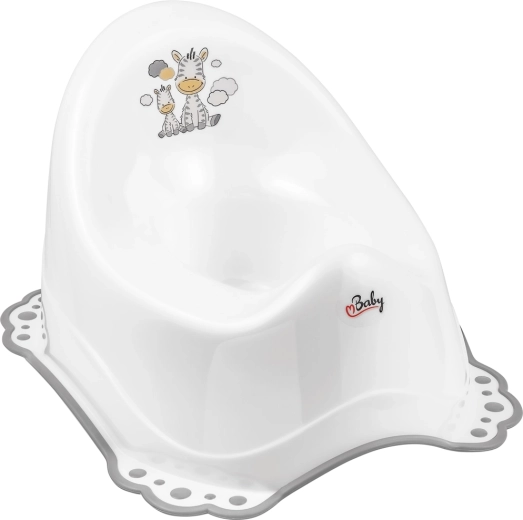 Maltex potje met antislip Zebra – wit/grijs