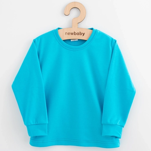 Kinderen katoenen T-shirt met lange mouwen New Baby Kindergarten turkoois