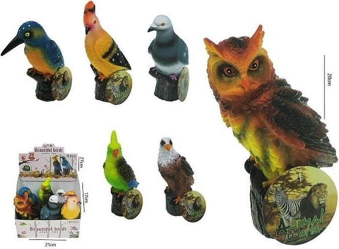Vogel met geluid op voet 20 cm (willekeurig motief)