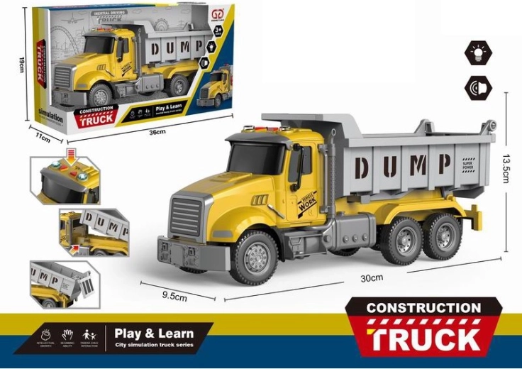 vrachtwagen-kiepwagen met licht en geluid