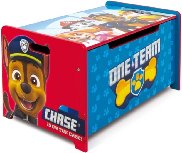 Houten bankje met opbergruimte voor speelgoed Paw Patrol