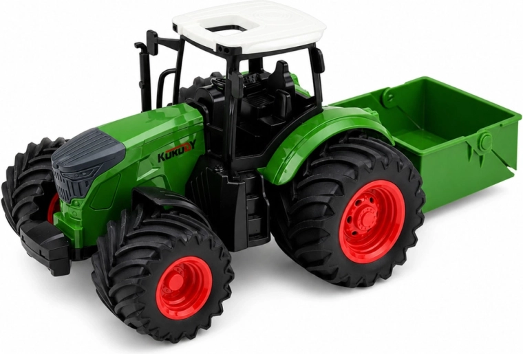 Tractor met aankoppelbare strooier