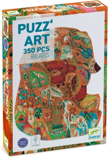 Djeco puzzel in de vorm van een beer, 350 stukjes