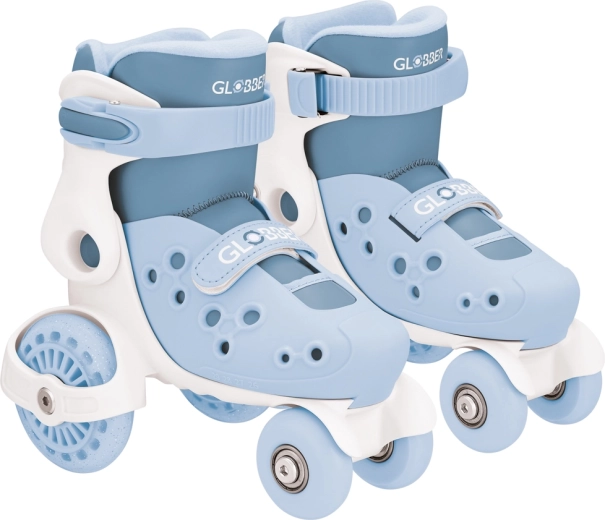 Globber kinderschaatsen met vier wielen (learning skates), verstelbaar 26–29, asblauw