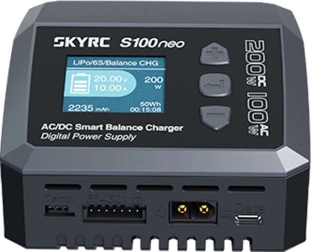 Vermogen tot 200 W via DC en 100 W via AC