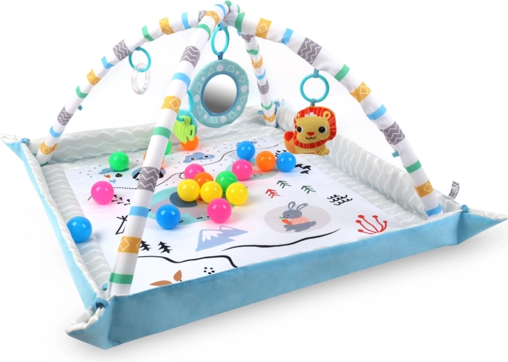 2-in-1: box en speelmat met speelbogen