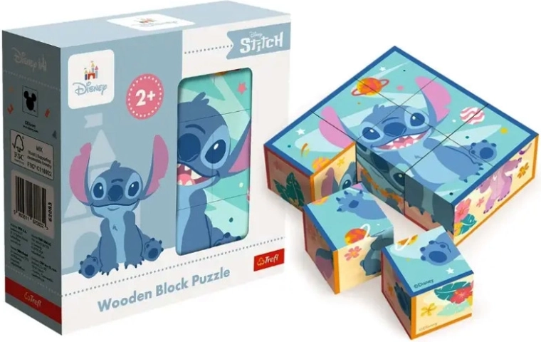 Houten puzzelblokjes Lilo & Stitch