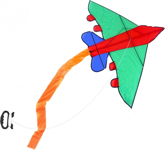 Kleurrijke vlieger in de vorm van een vliegtuig