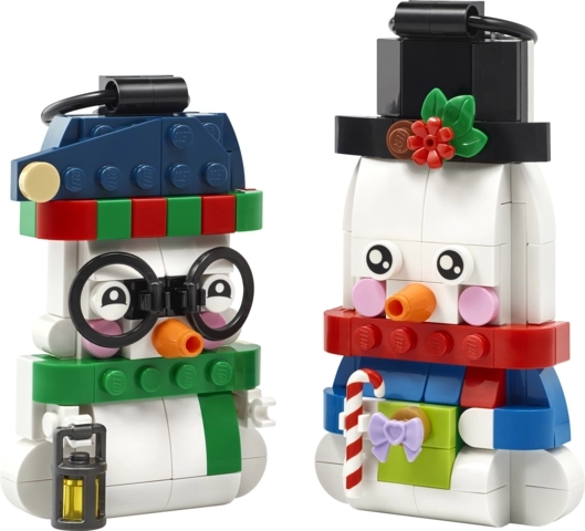 Twee sneeuwpoppen vol details