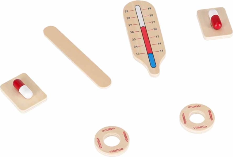 Houten accessoires ondersteunen de motoriek